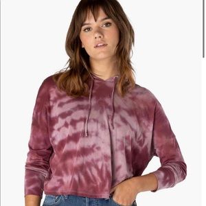 BY tie dye crop pullover hoodie
